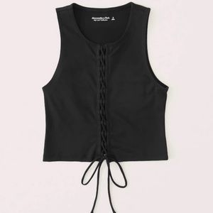 WHITE Abercrombie Tie Front Tank